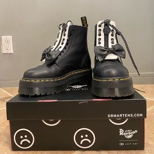 RARE Dr. Martens x Lazy Oaf Sinclair Tuxedo Happy and Sad Boots